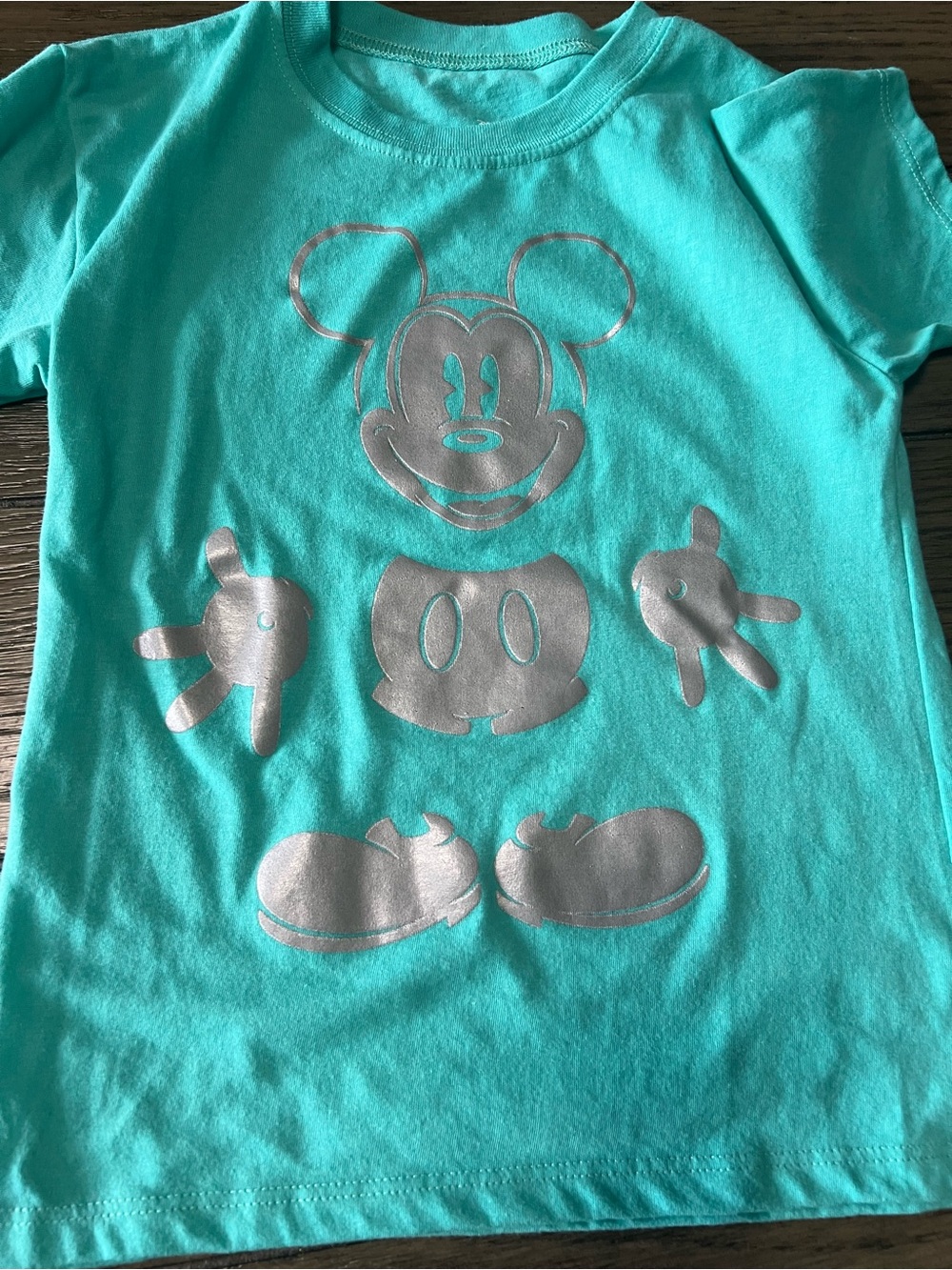 Disney Junior Turquoise Top with White Mickey Print